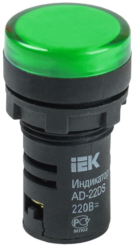 Лампа светосигнальная AD22DS d22мм 12В AC/DC зел. KARAT IEK BLS10-ADDS-012-K06