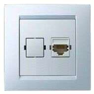 Розетка компьютерная СП Simon15 RJ45 IP20 бел. Simon 1590598-030