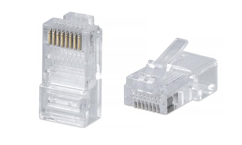 Коннектор RJ45 (8P8C) под витую пару кат.5E универс. для ОЖ и МЖ кабеля для проводников с толщ. по изоляции до 1.05 мм Cabeus 7009c