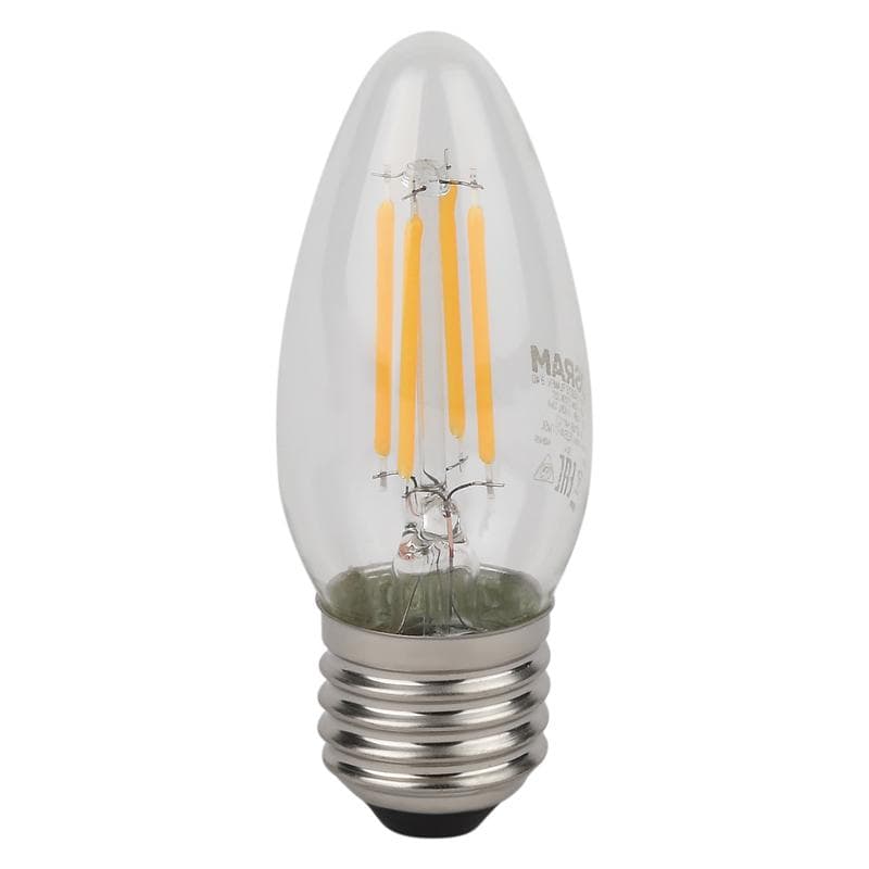 Лампа светодиодная филаментная LS CLB40 4W/840 230VFILCL RU 4Вт 4000К нейтр. бел. E27 470лм B угол пучка 300град. 220-240В (замена 40Вт) прозр. стекло OSRAM 4058075687844