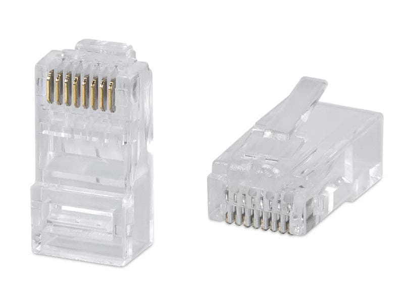 Коннектор RJ45 8P8C-C6 под витую пару кат.6 универс. для ОЖ и МЖ кабеля для проводников с толщ. по изоляции до 1.05мм Cabeus 7244c