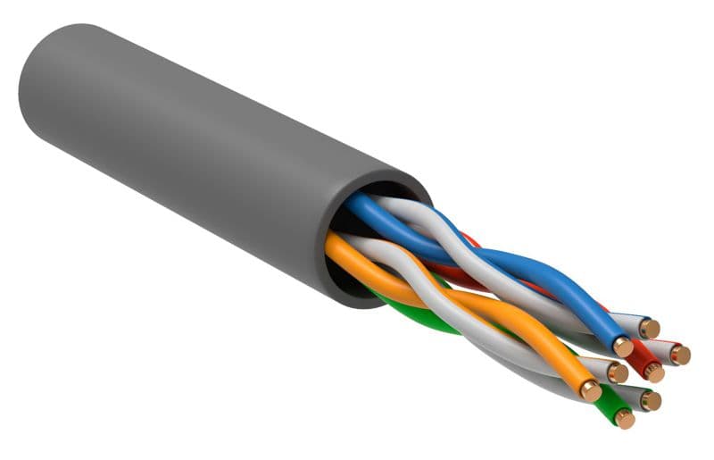 Кабель связи витая пара U/UTP 5E 24AWG 4PR LSZH сер.(уп.305м) РФ/Т GENERICA BC1-C5E04-121-305-T-R-G