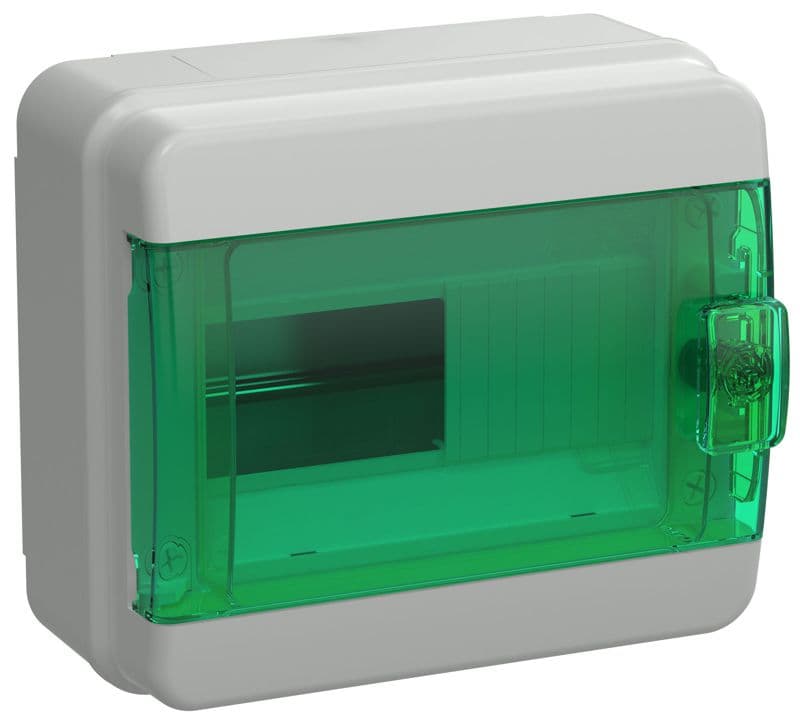 Корпус КМПн-8 TEKFOR IP65 зел. прозр. дверь пластик. IEK TF5-KP72-N-08-65-K03-K06