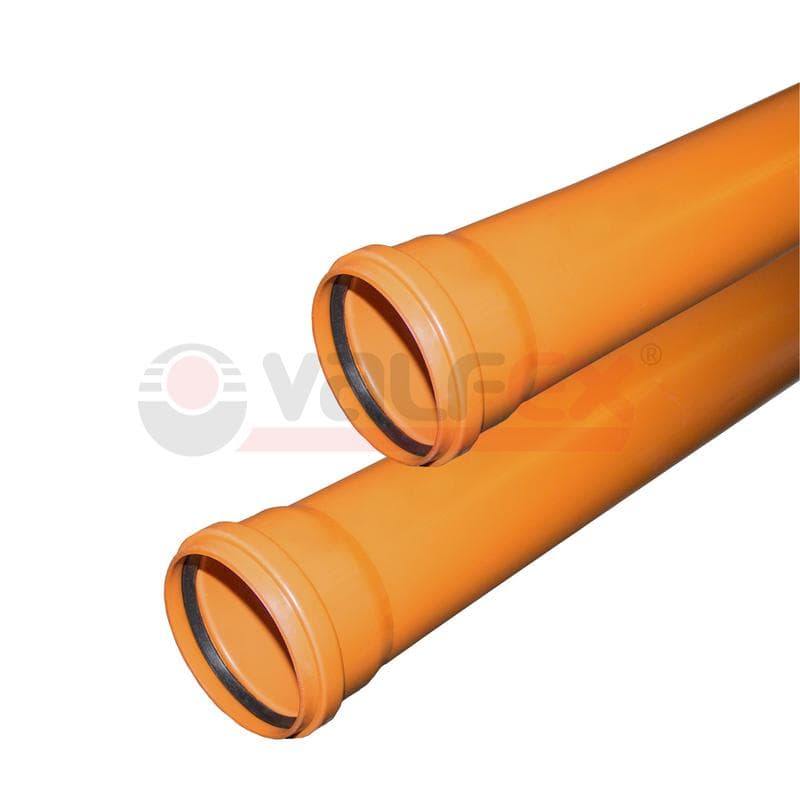 Труба ф160 с раструбом L=1м рыжая (2) VALFEX 301600100