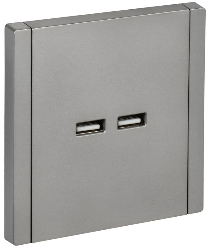 Розетка USB A+A 3.1А FORTE&PIANO FP549 сталь IEK FP-U21-D31-K46
