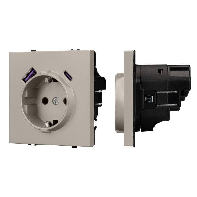 Механизм розетки с USB зарядкой SCT-NOBE-MUAC-SFPL-CA 230В 16А кашемир Arlight 059444