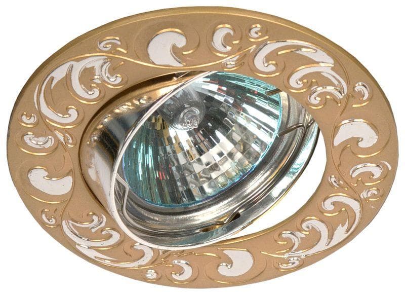 Светильник точечный KL26А PG/S 50Вт MR16 12В литой поворотн. "лианы 1" перламутр. зол./серебр. ЭРА C0043721