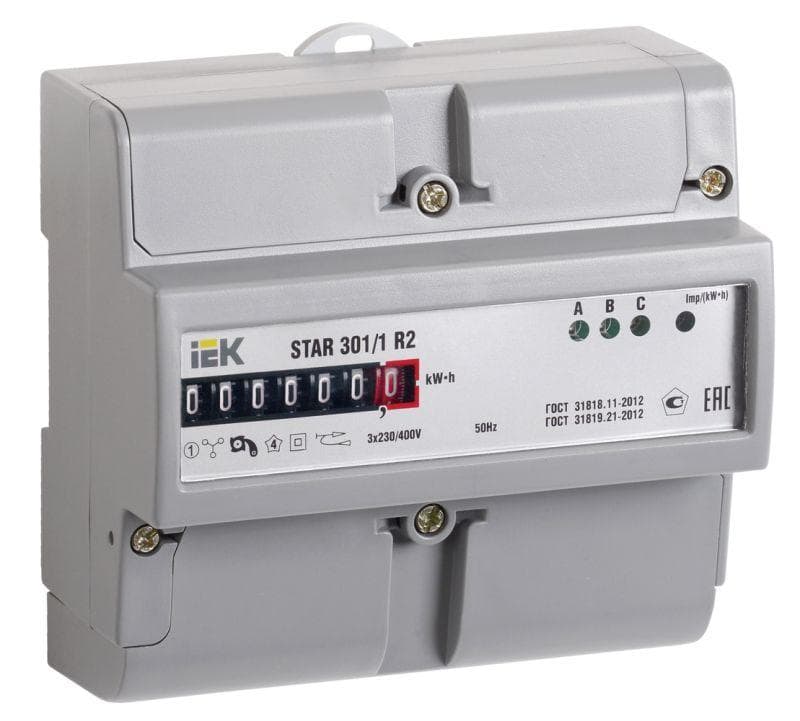 Счетчик STAR 301/1 R2-5(60)М 3ф 5-60А класс точн. 1.0 IEK CCE-3R1-1-01-1