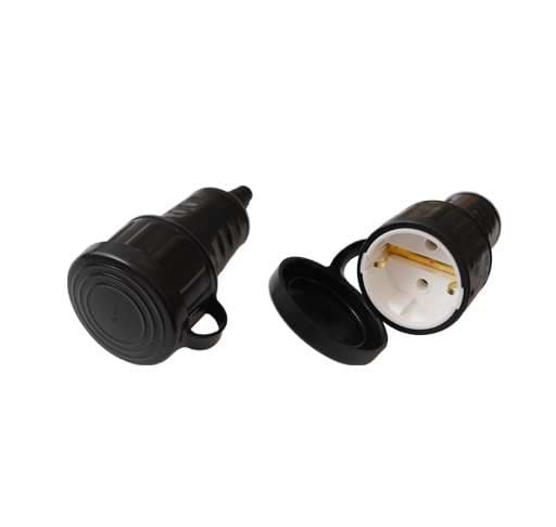 Розетка 16А IP44 250В с заземл. каучук черн. Bylectrica Р16-361