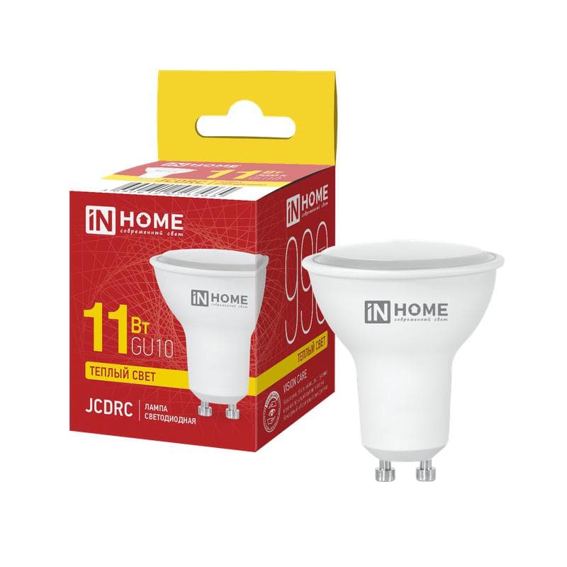 Лампа светодиодная LED-JCDRC-VC 11Вт рефлектор 3000К тепл. бел. GU10 990лм 230В IN HOME 4690612023465