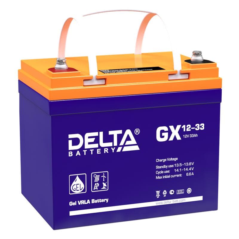 Аккумулятор 12В 33А.ч GX 12-33 Delta 4614010170012