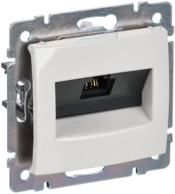 Розетка компьютерная 1-м СП Valena RJ45 кат.5E UTP на захватах механизм бел. IEK 774230