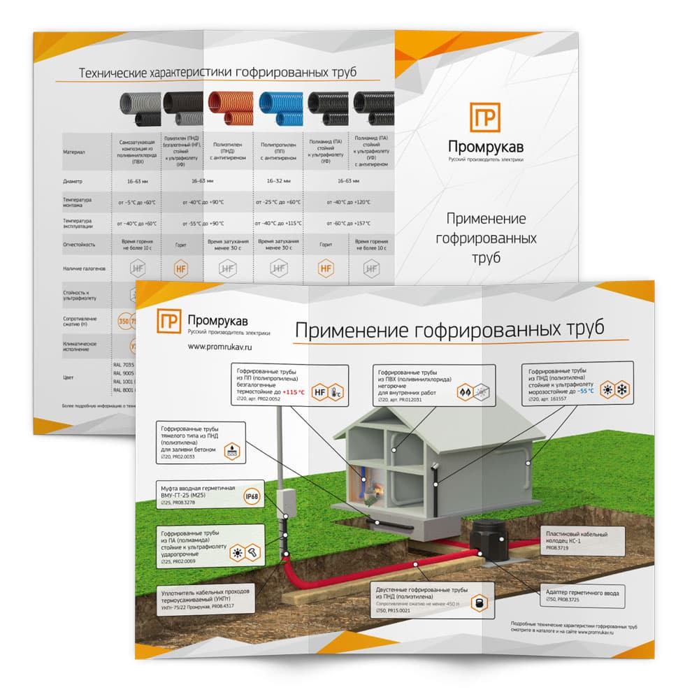 Буклет "Применение гофрированных труб", А4