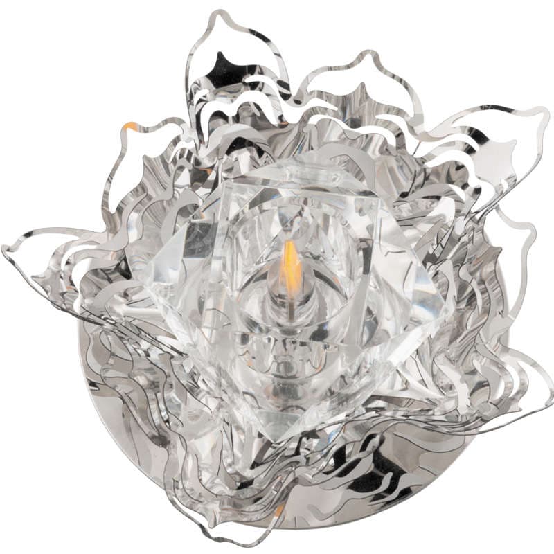 Светильник декоративный встраиваемый DLS-F128 G4 CHROME/CLEAR "Fiore" без лампы G4 основание металл; хром прозр. кристалл отделка метал. элементами хром Fametto UL-00000353