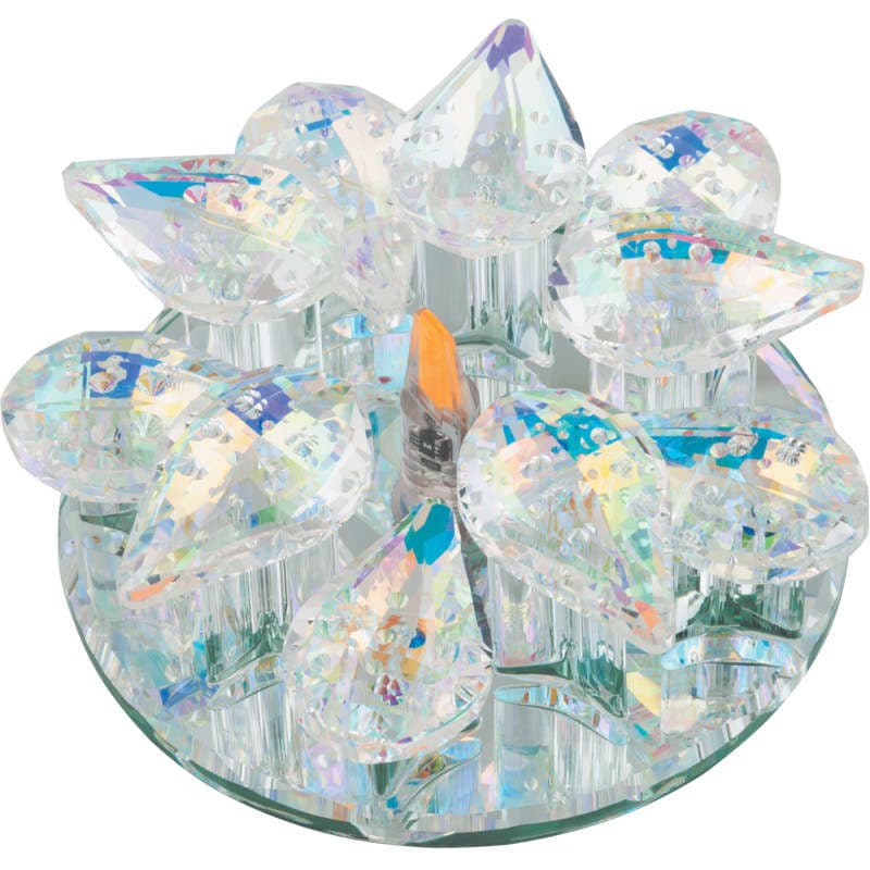 Светильник декоративный встраиваемый DLS-F129 G4 GLASSY/RAINBOW "Fiore" без лампы G4 основание стекло; зеркальн.; отделка кристалл радужн. Fametto UL-00000355