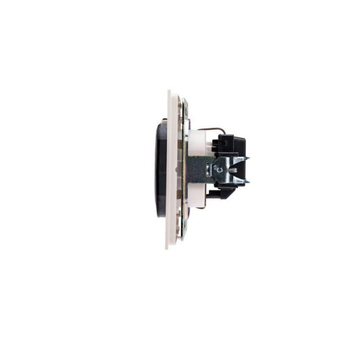 Розетка 1-м СП STRONG MIELE 16А с заземл. защ. шторки и крышкой жемчуж. Kranz KR-78-0702-4