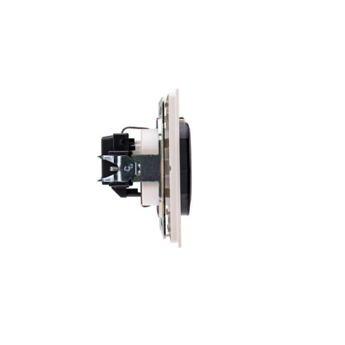 Розетка 1-м СП STRONG MIELE 16А с заземл. защ. шторки и крышкой жемчуж. Kranz KR-78-0702-4