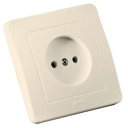 Розетка 1-м СП Мастер 16А IP20 250В защ. шторки сл. кость HEGEL РС16-302-01