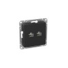 Розетка компьютерная 2-м СП Эпика RJ45 кат.5 механизм черн. EKF UP1-SOB-2RJ45-5