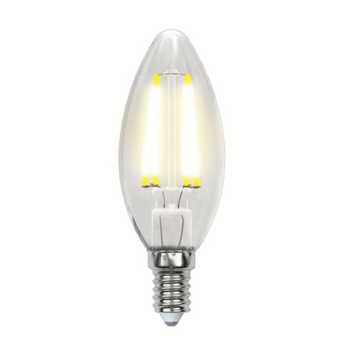 Лампа светодиодная LED-C35-5W/WW/E14/CL/DIM GLA01TR форма "свеча" прозр. Air теплый бел. 3000К димми