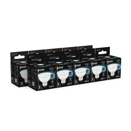 Лампа светодиодная Black 7Вт MR16 софит 4100К нейтр. бел. GU5.3 630лм GAUSS 101505207