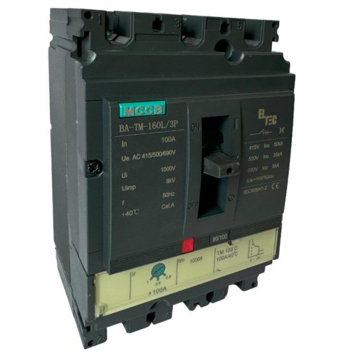 Выключатель автоматический MCCB BA-TM-160L/3P 100А (термомагнитый ТМ ICU:50KA) ELTEC 1200100
