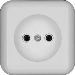 Розетка 1-м ОП Прима 10А IP20 250В без заземл. без защ. шторок с монтаж. пластиной бел. (опт. упак.)