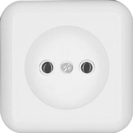Розетка 1-м ОП Прима 10А IP20 250В без заземл. без защ. шторок с монтаж. пластиной бел. (опт. упак.)