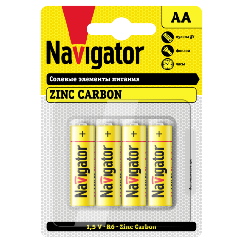 Элемент питания солевой AA/R6 94 758 NBT-NS-R6-BP4 (блист.4шт) Navigator 94758