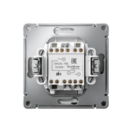 Выключатель для жалюзи 2-кл. ArtGallery 2х (сх. 4) 10А быстрозажим. клем. механизм сталь SE GAL00091