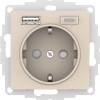 Розетка AtlasDesign 16А с 2-мя заряд. устройствами USB тип A+C 5В/2.4А 2х5В/1.2А механизм беж. SE AT