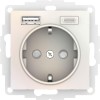Розетка AtlasDesign 16А с 2-мя заряд. устройствами USB тип A+C 5В/2.4А 2х5В/1.2А механизм жемчуж. SE