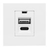 Розетка USB 2-м A+C 2.1А без индикатора бел. EKF E2MR2-21USB-10-AC