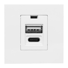 Розетка USB 2-м A+C 2.1А без индикатора бел. EKF E2MR2-21USB-10-AC