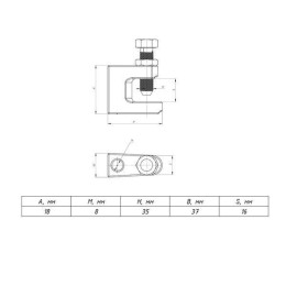 Струбцина монтажная М8 TDZ EKF SM8-TDZ