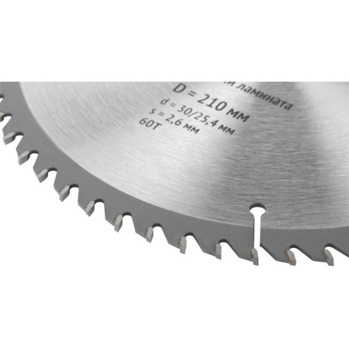 Диск пильный для циркулярных пил по ламинату 210х30/25.4х60T FIT 37780