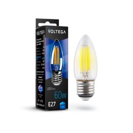 Лампа светодиодная Crystal Candle 6Вт 4000К E27 Voltega 7029
