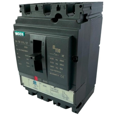 Выключатель автоматический MCCB BA-TM-250L/3P 200А (тепломагнитый ТМ ICU:50KA) ELTEC 1200200