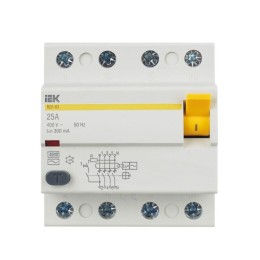 Выключатель дифференциального тока (УЗО) 4п 25А 300мА тип AC ВД1-63 KARAT IEK MDV10-4-025-300