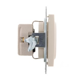 Розетка 1-м СП Rain 16А IP20 с заземл. керамика механизм крем. LEZARD 703-0388-122