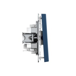 Выключатель кнопочный 1-кл. ArtGallery быстрозажим. клем. механизм аквамарин SE GAL001115S