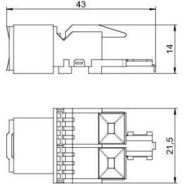 Модуль с суппорт. кат. 6 разъем RJ45 ASM-C6 OBO 6117341