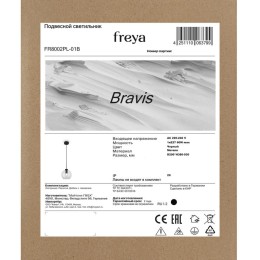 Светильник Bravis 60Вт E27х1 IP20 подвесной Freya FR8002PL-01B