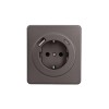 Розетка 1-м СП ROUND MIELE 16А с заземл. защ. шторки с USB A+C быстрой зарядки 5В/3А титан Kranz KR-