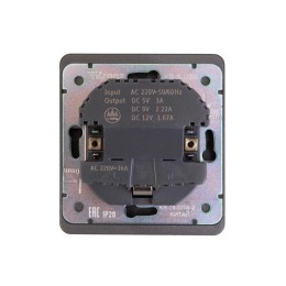 Розетка 1-м СП ROUND MIELE 16А с заземл. защ. шторки с USB A+C быстрой зарядки 5В/3А титан Kranz KR-