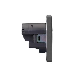 Розетка 1-м СП ROUND MIELE 16А с заземл. защ. шторки с USB A+C быстрой зарядки 5В/3А титан Kranz KR-