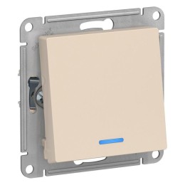 Переключатель проходной 1-кл. СП AtlasDesign 10А IP20 (сх. 6а) 10AX с подсветкой механизм беж. SE AT
