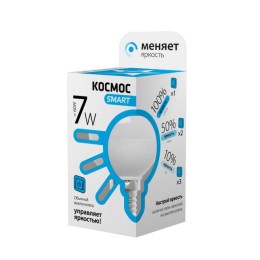 Лампа светодиодная GL45 7Вт 220В E14 4500К 3 уровня яркости Космос Smart LksmLEDSD7wGL45E1445
