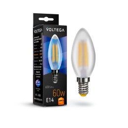 Лампа светодиодная Crystal Candle matt 6Вт 2800К E14 Voltega 7044