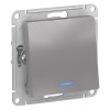 Переключатель проходной 1-кл. СП AtlasDesign 10А IP20 (сх. 6а) 10AX с подсветкой механизм алюм. SE A